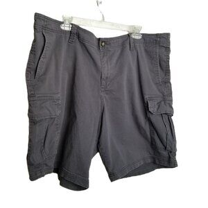 George Mens Cargo Shorts Size 44 Charcoal Gray Cotton Utility Pockets Streetwear